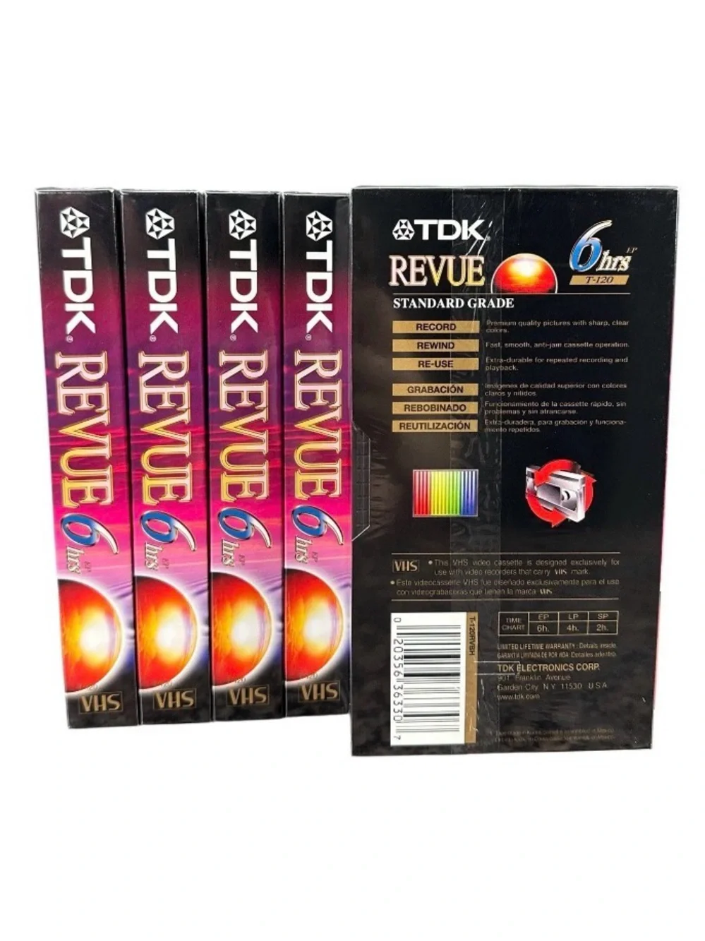 TDK T-120 VHS Blank Tapes - Lot of 5